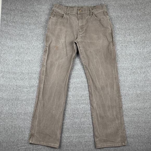 Dickies Work‎ Pants Men’s 33x32 Brown Canvas Work Dungaree Carpenter Regular Fit - Picture 1 of 8